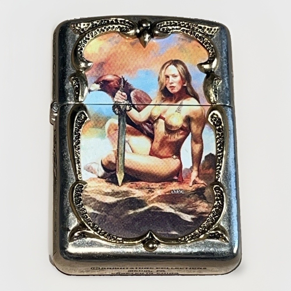 Franklin Mint Knightstone Swords of Seduction Julie Bell Fantasy Girl Lighter